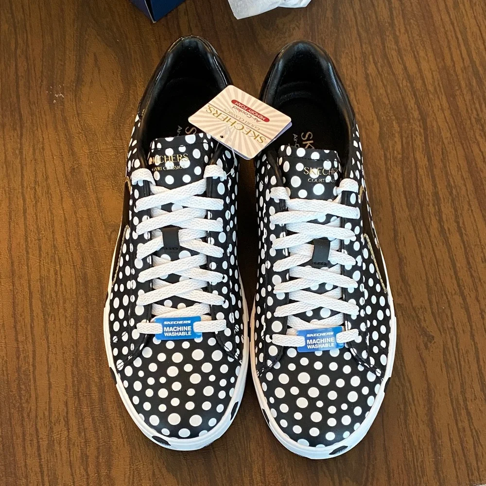 Skechers NIB - Eden Dots Galore Black and White Polka Dot Sneakers - Picture 6 of 11